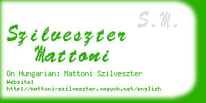 szilveszter mattoni business card